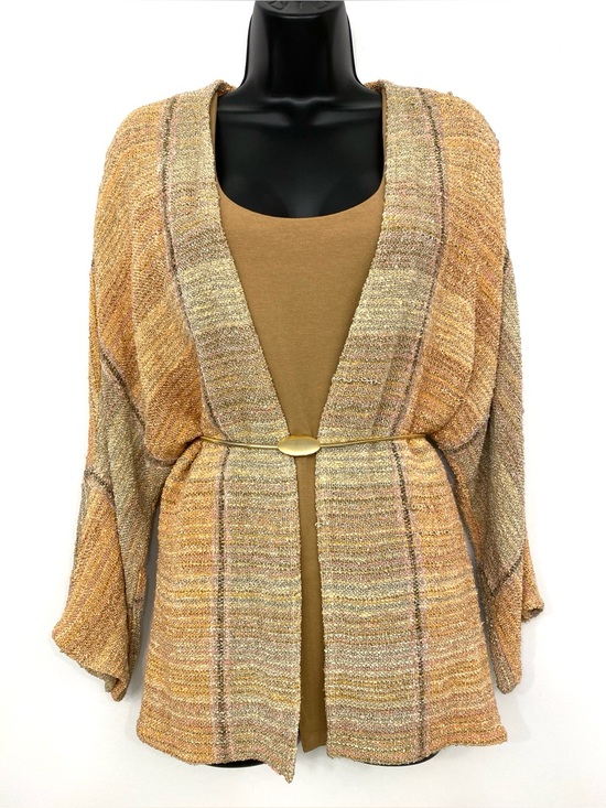 Zonda Nellis Sweaters - Vintage Zonda Nellis Open Cardigan Multicolour Woven Artisanal Knit S/M Boho